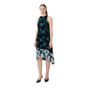 Women Dress Alfani Asymmetrical Sheath Floral Print Dress Size 8 Multicolor
